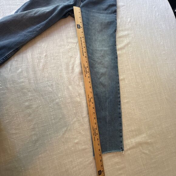 Abercrombie & Fitch Jeans 25/0L Blue Ankle Straight Ultra High Rise Raw Hem NWOT - Picture 14 of 16